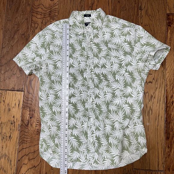 J Crew Flex Washed Palm Floral Tropical Button Shirt Mens Medium Slim Fit - Picture 6 of 6